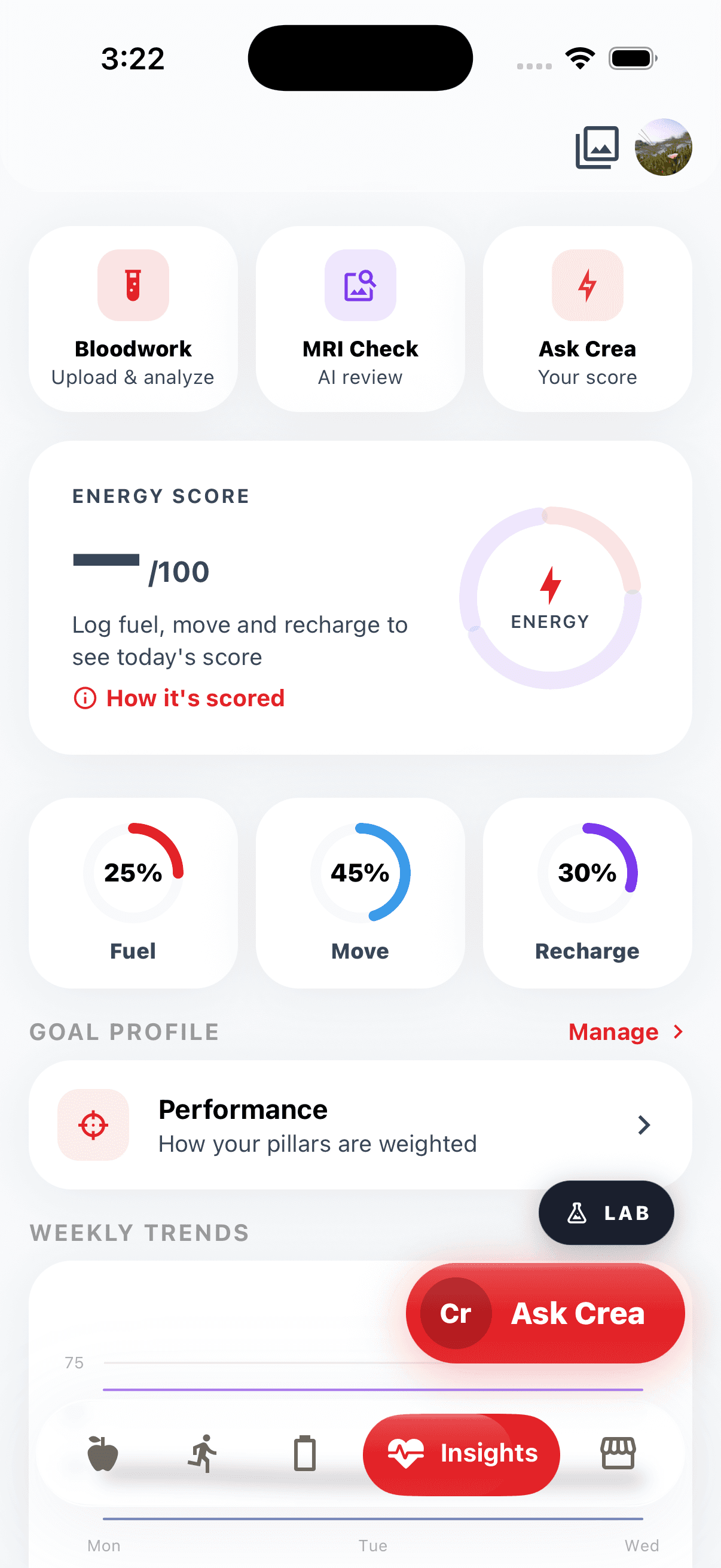 Insights — your energy score